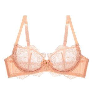Dita Von Teese Lurex Lace Underwire Bra Vintage Peach